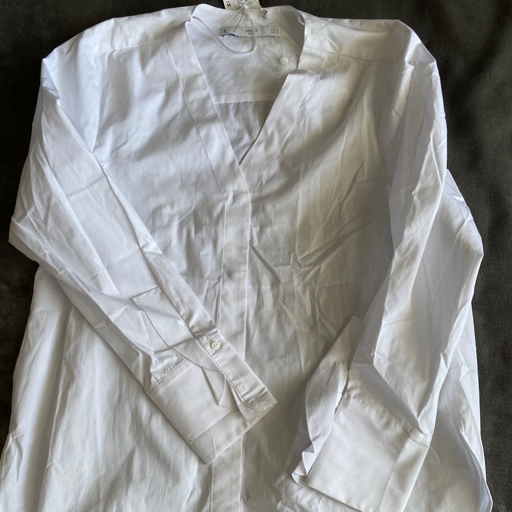 MNG Basics White button up blouse